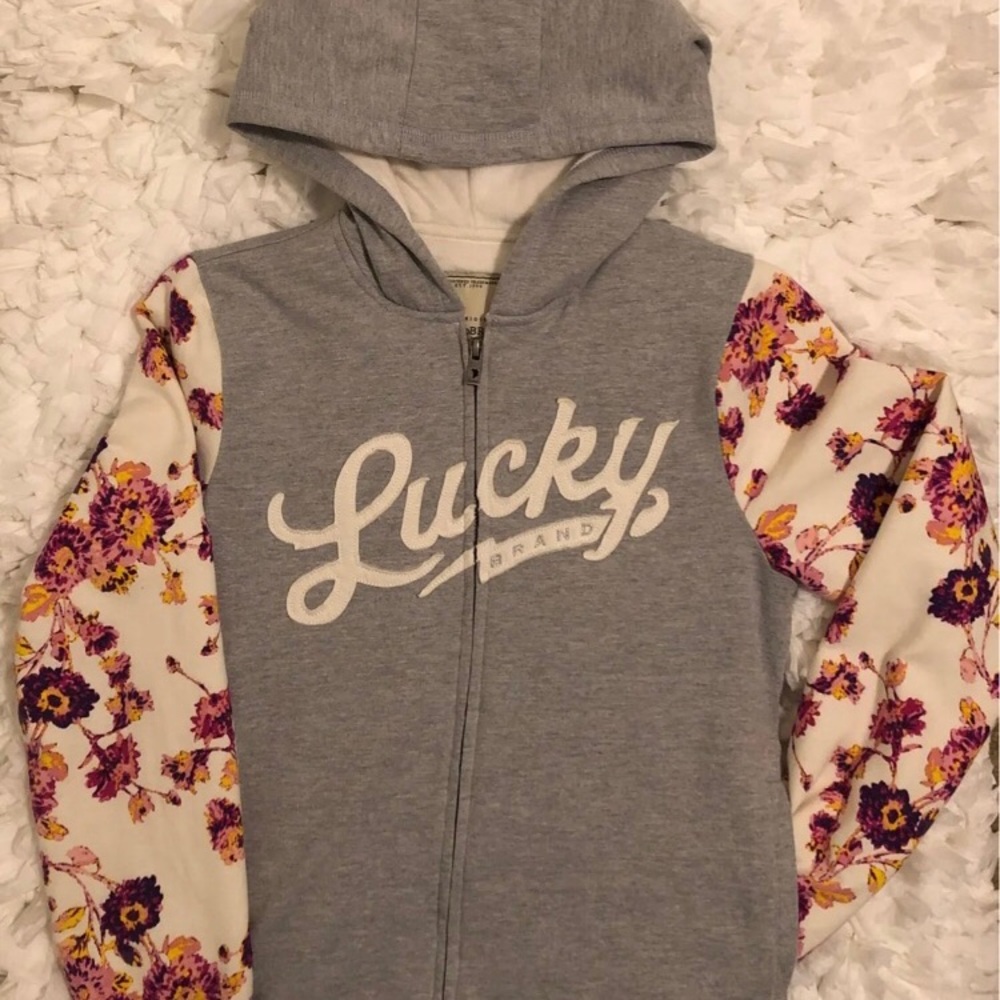 Girls super soft Lucky zip up sweater.